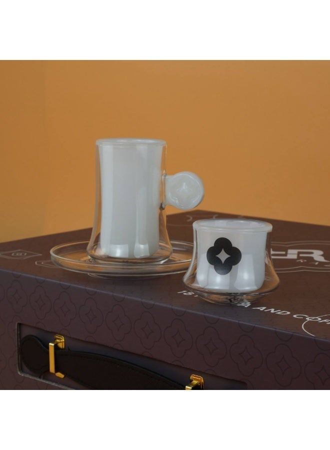 Raz طقم أكواب الشاي والقهوة من أكسيس - تصميم عصري بجدار مزدوج - علبة هدايا - Image 2